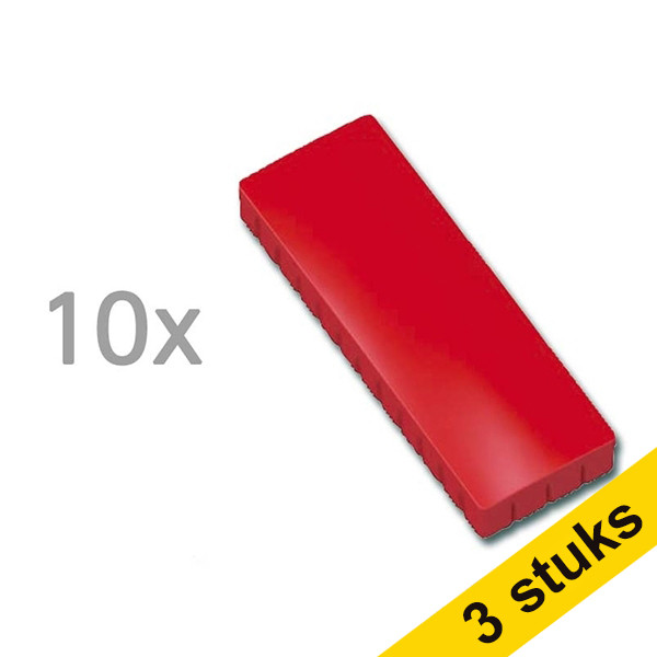 Aanbieding: 3x Maul magneten rechthoek 54 x 19 mm rood (10 stuks) 424828 - 1