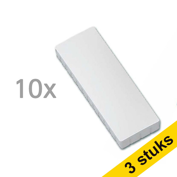 Aanbieding: 3x Maul magneten rechthoek 54 x 19 mm wit (10 stuks) 424829 - 1