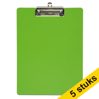 Aanbieding: 5x Maul Flexx klembord lichtgroen A4 staand