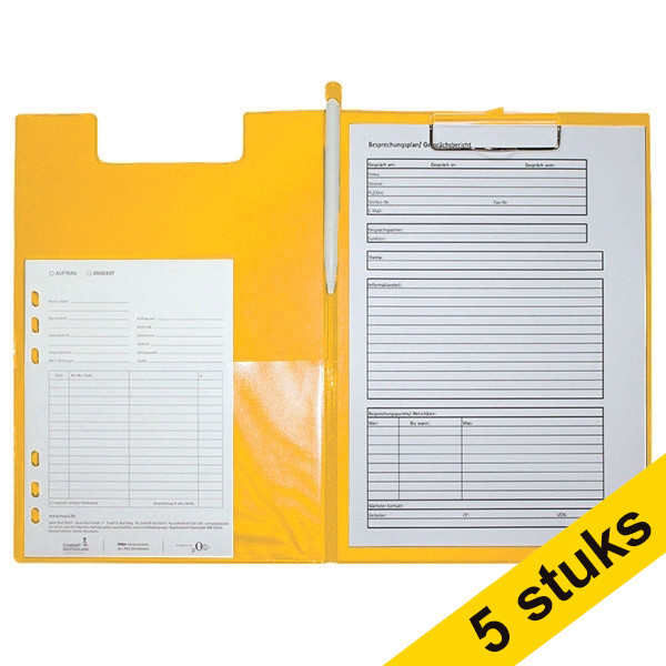 Aanbieding: 5x Maul klembord met omslag oranje A4 staand 402472 - 1