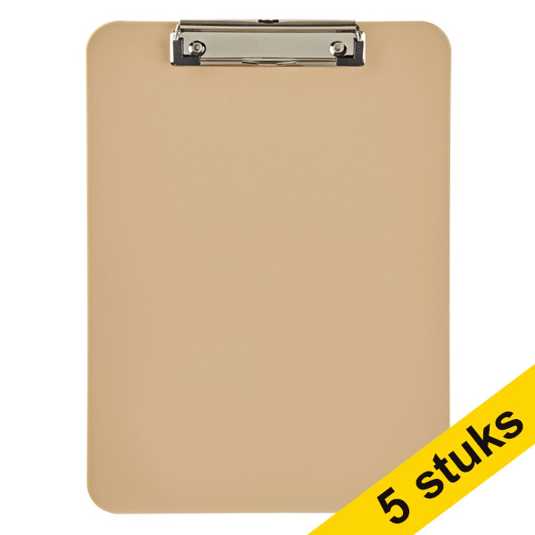 Aanbieding: 5x Maul kunststof klembord sahara A4 staand 402448 - 1