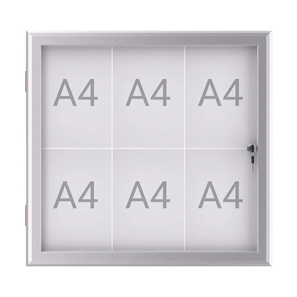 Maul Excite buiten-/binnenvitrine 6 x A4 aluminium 6653608 402389 - 1