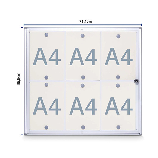 Maul Extraslim binnenvitrine 6 x A4 aluminium 6820608 402395 - 1