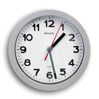 Maul Step kunststof wandklok grijs met witte wijzerplaat (Ø 20 cm) 9052995 402496