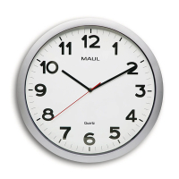 Maul Step kunststof wandklok grijs met witte wijzerplaat (Ø 40 cm) 9054195 402499