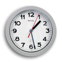 Maul Step radiogestuurde kunststof wandklok grijs met witte wijzerplaat (Ø 20 cm) 9052895 402498