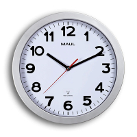 Maul Step radiogestuurde kunststof wandklok grijs met witte wijzerplaat (Ø 30 cm) 9053095 402497