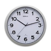 Maul Step radiogestuurde kunststof wandklok grijs met witte wijzerplaat (Ø 40 cm) 9054095 402494