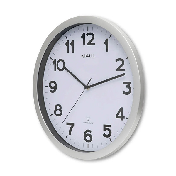 Maul Step radiogestuurde kunststof wandklok grijs met witte wijzerplaat (Ø 40 cm) 9054095 402494 - 2