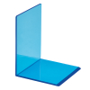 Maul acryl boekensteunen neonblauw transparant 13 x 10 x 10 cm (2 stuks)