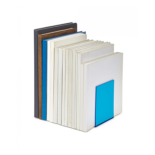 Maul acryl boekensteunen neonblauw transparant 13 x 10 x 10 cm (2 stuks) 3513631 402341 - 6
