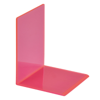 Maul acryl boekensteunen neonroze transparant 13 x 10 x 10 cm (2 stuks) 3513621 402340