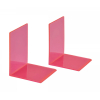 Maul acryl boekensteunen neonroze transparant 13 x 10 x 10 cm (2 stuks) 3513621 402340 - 2