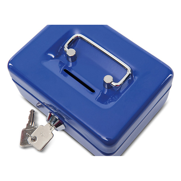Maul stalen geldkist blauw met muntgleuf (12,5 x 10,5 x 6 cm) 402236 - 3