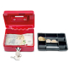 Maul stalen geldkist rood met muntgleuf (12,5 x 10,5 x 6 cm) 402235 - 2