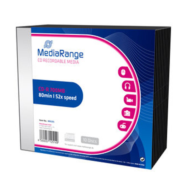 MediaRange cd-r 80 min.10 stuks in slimme doosjes 828611 - 1