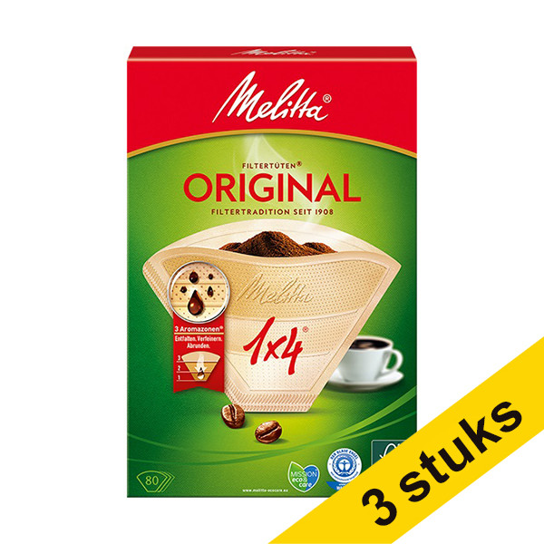 Aanbieding: 3x Melitta koffiefilters nr. 4 (80 stuks) 423941 - 1