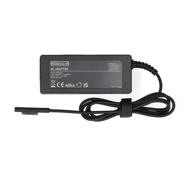 Microsoft Pro 7 adapter (15 V, 4 A, 65 W, 123accu huismerk) ADR00306 - 1