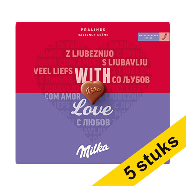 Aanbieding: 5x Milka Hazelnoot Crème chocolaatjes I Love Milka 110 gram 137203 - 1