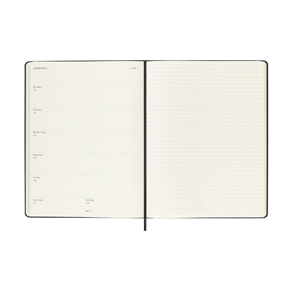 Moleskine XL 12 maanden weekagenda 2026 hardcover zwart 262546 - 3