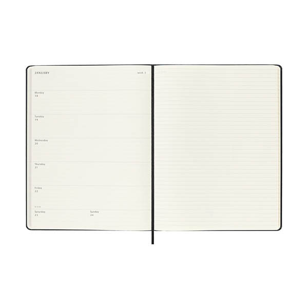 Moleskine XL 18 maanden weekagenda 2026-2027 hardcover zwart EN 440037 - 3