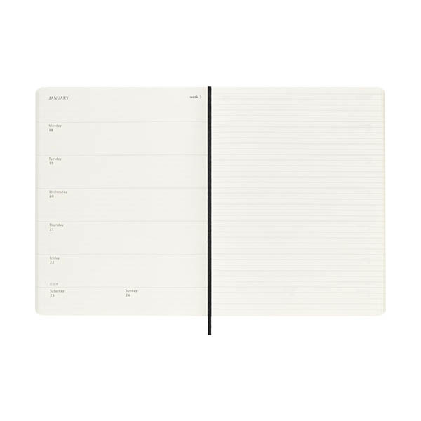 Moleskine XL 18 maanden weekagenda 2026-2027 softcover zwart EN 440041 - 3