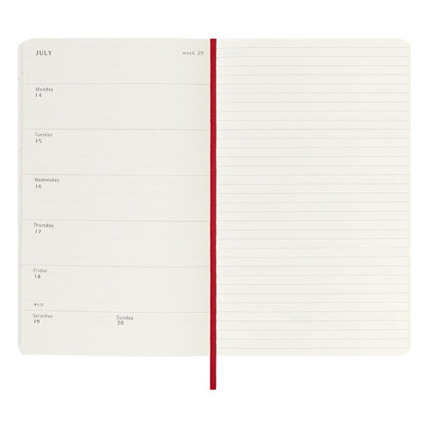 Moleskine large 18 maanden weekagenda 2024/2025 softcover scharlaken rood DSF218WN3Y25 313228 - 2