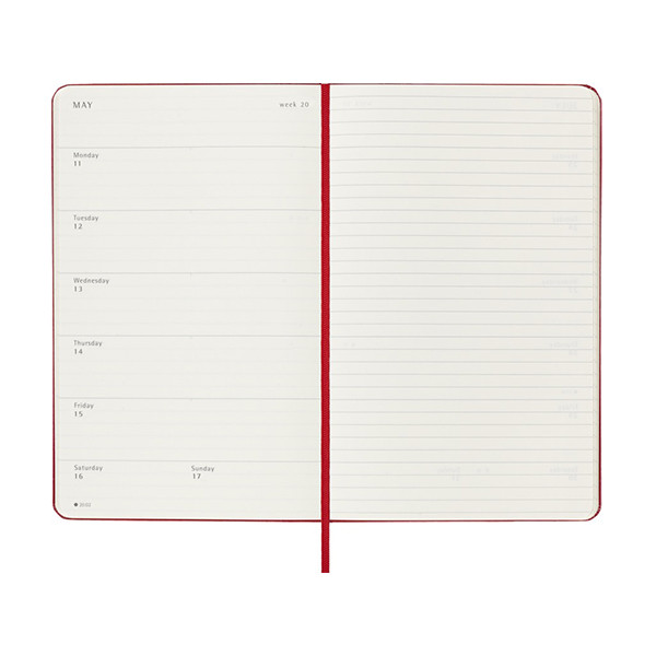 Moleskine large 18 maanden weekagenda 2025/2026 hardcover scharlaken rood DHF218WN3Y26 262538 - 5