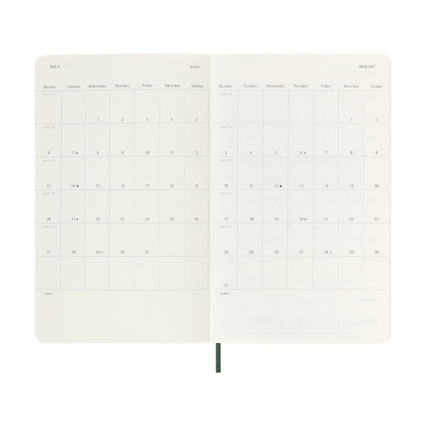 Moleskine large 18 maanden weekagenda 2025/2026 softcover mirte groen DSK1518WN3Y26 262544 - 4