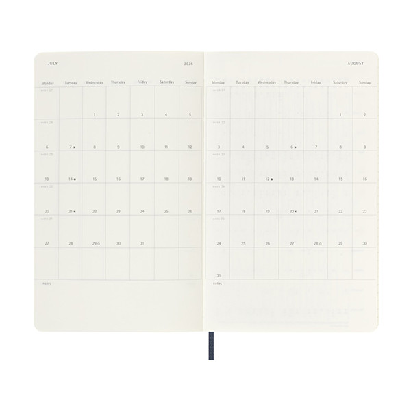 Moleskine large 18 maanden weekagenda 2025/2026 softcover saffier blauw DSB2018WN3Y26 262543 - 4