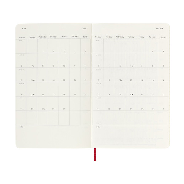 Moleskine large 18 maanden weekagenda 2025/2026 softcover scharlaken rood DSF218WN3Y26 262542 - 4