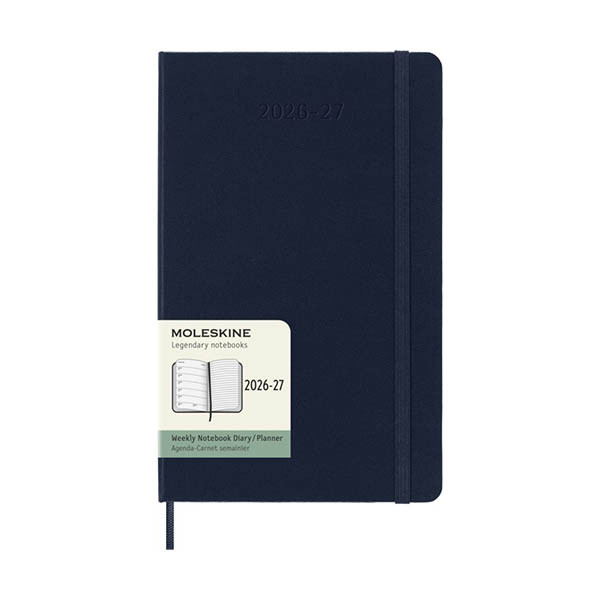 Moleskine large 18 maanden weekagenda 2026-2027 hardcover saffier blauw EN 440039 - 7