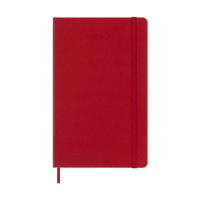 Moleskine large 18 maanden weekagenda 2026-2027 hardcover scharlaken rood EN 440038