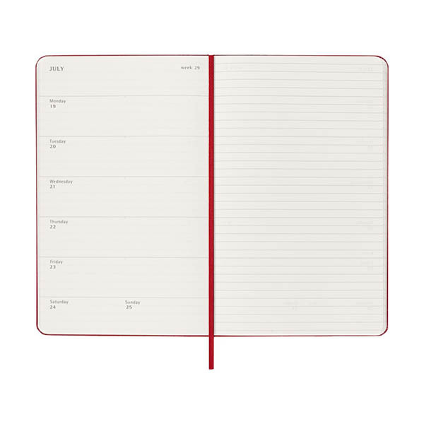Moleskine large 18 maanden weekagenda 2026-2027 hardcover scharlaken rood EN 440038 - 3