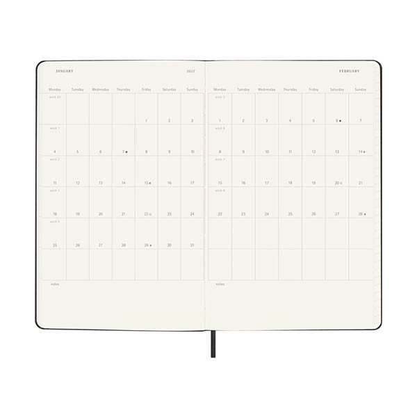 Moleskine large 18 maanden weekagenda 2026-2027 hardcover zwart EN 440036 - 4