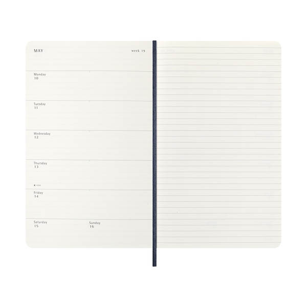 Moleskine large 18 maanden weekagenda 2026-2027 softcover saffier blauw EN 440043 - 3