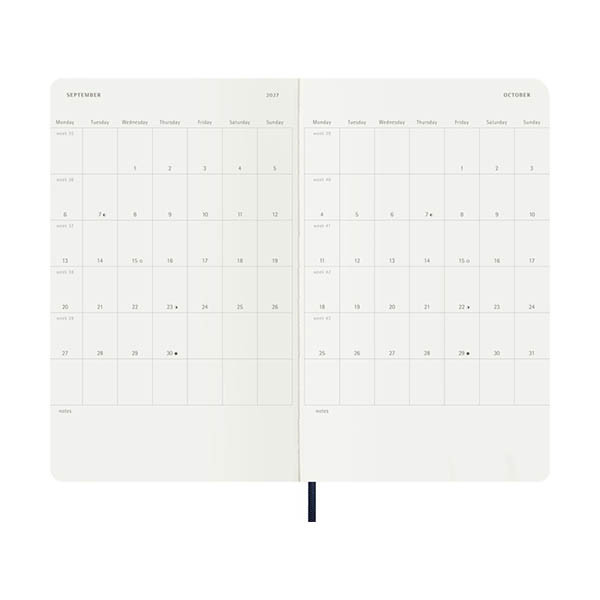 Moleskine large 18 maanden weekagenda 2026-2027 softcover saffier blauw EN 440043 - 4