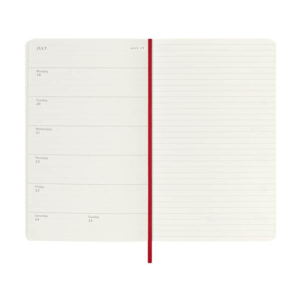 Moleskine large 18 maanden weekagenda 2026-2027 softcover scharlaken rood EN 440042 - 3