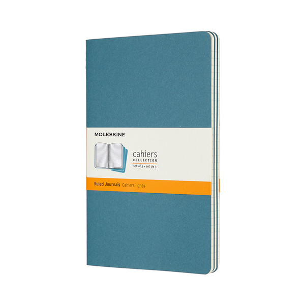 Moleskine large gelinieerd schrift blauw (3 stuks) IMCH016B44 313097 - 1