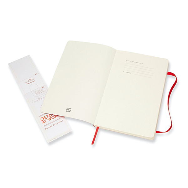 Moleskine large notitieboek blanco soft cover rood IMQP618F2 313062 - 2