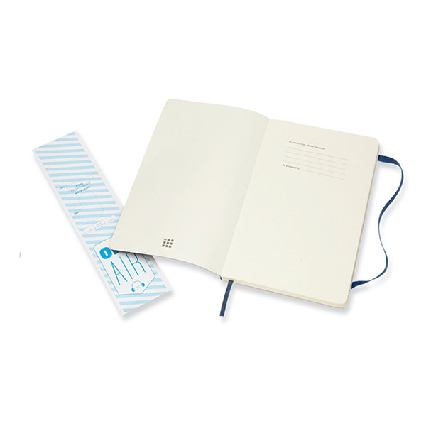 Moleskine large notitieboek gelinieerd soft cover blauw IMQP616B20 313078 - 2