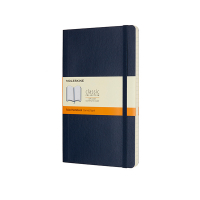 Moleskine large notitieboek gelinieerd soft cover blauw IMQP616B20 313078