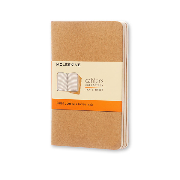 Moleskine pocket gelinieerd schrift kraft (3 stuks) IMQP411 313095 - 1