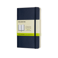 Moleskine pocket notitieboek blanco soft cover blauw IMQP613B20 313058