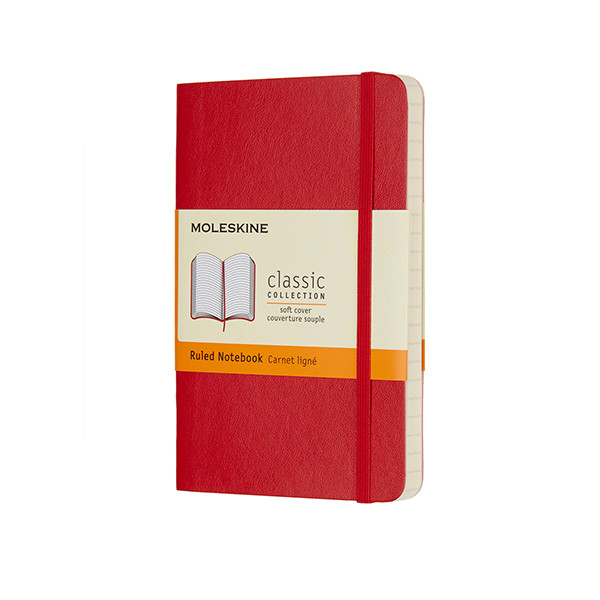 Moleskine pocket notitieboek gelinieerd soft cover rood IMQP611F2 313070 - 1