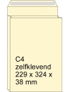 Monsterzak crème 229 x 324 x 38 mm - C4 zelfklevend (10 stuks)