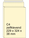 Monsterzak crème 229 x 324 x 38 mm - C4 zelfklevend (125 stuks)