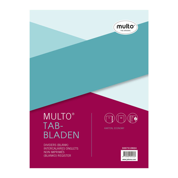 Multo Economy kartonnen tabbladen A4 gekleurd met 5 tabs (23-gaats) 3007310824 205698 - 1
