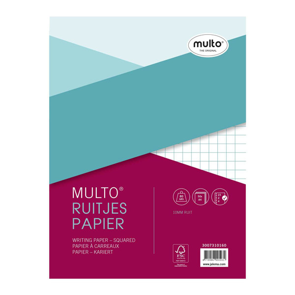 Multo ringbandpapier A4 met 10 mm ruit 80 grams 50 vel (23-rings) 3007310160 205689 - 1