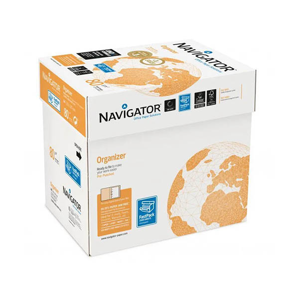 Navigator Organizer papier A4 blanco 80 grams 5 pakken van 500 vel (4-rings) 298360 - 1